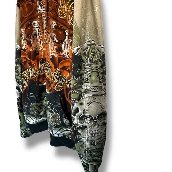 Vintage Christian Audigier Ed Hardy Full Zip Sweatshirt Men’s XL - Picture 4 of 15